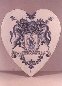 Lambeth pill-tegel, Lambeth High Street Pottery, c.1765-75 (tingeglazuurd aardewerk) door English School